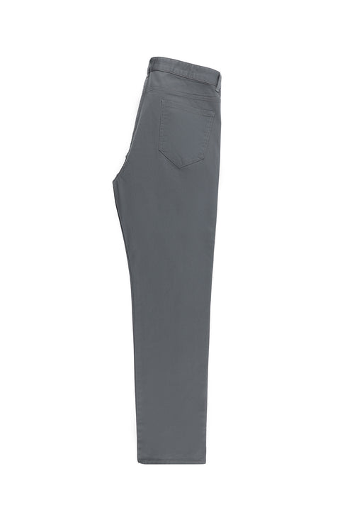 Mid Grey Relaxed Fit Stretch Canvas / Chino Trousers