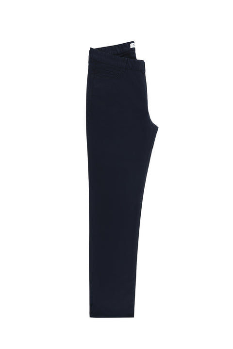 Dark Navy Relaxed Fit Stretch Canvas / Chino Trousers