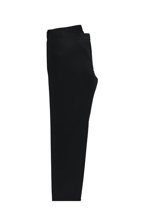 Black Relaxed Fit Stretch Canvas / Chino Trousers