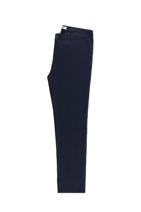 Light Navy Relaxed Fit Stretch Canvas / Chino Trousers