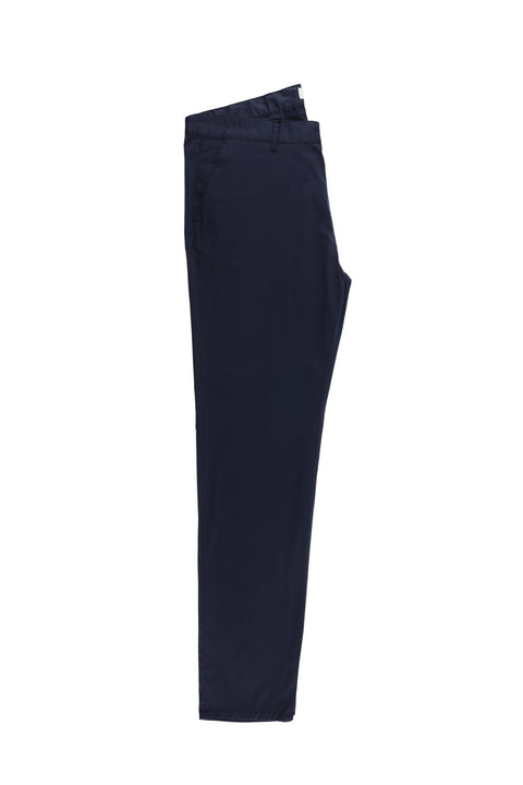 Light Navy Relaxed Fit Stretch Canvas / Chino Trousers