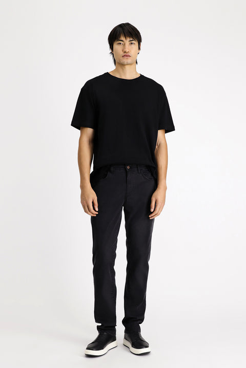 Dark Anthracite Regular Fit Standard Cut Lycra Denim Look Trousers