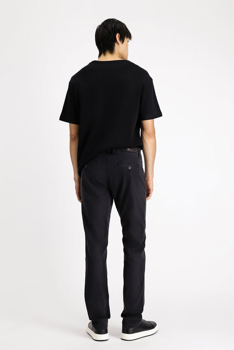 Dark Anthracite Regular Fit Standard Cut Lycra Denim Look Trousers