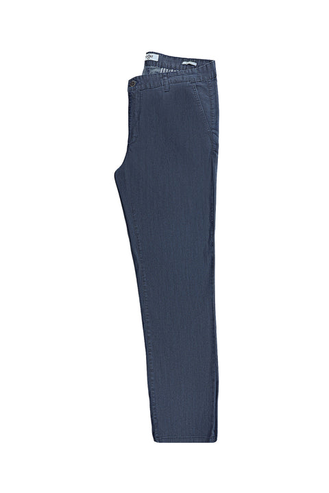 Medium Indigo Relaxed Fit Comfort Cut Denim Look Trousers