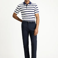 Dark Navy Relaxed Fit Elasticated Waist Stretchy Trousers