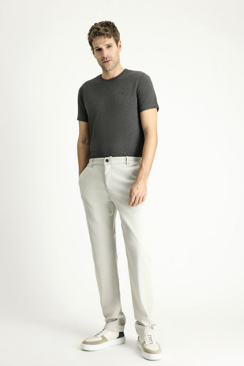 Stone Relaxed Fit Elasticated Waist Lycra Trousers