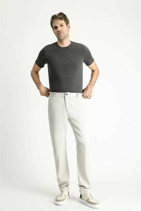 Stone Relaxed Fit Elasticated Waist Lycra Trousers