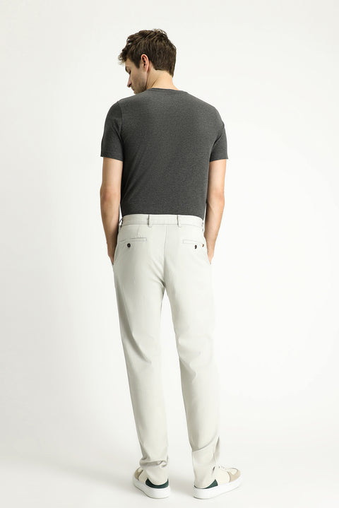 Stone Relaxed Fit Elasticated Waist Lycra Trousers