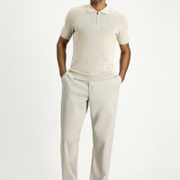 Light Mink Relaxed Fit Elasticated Waist Stretch Trousers