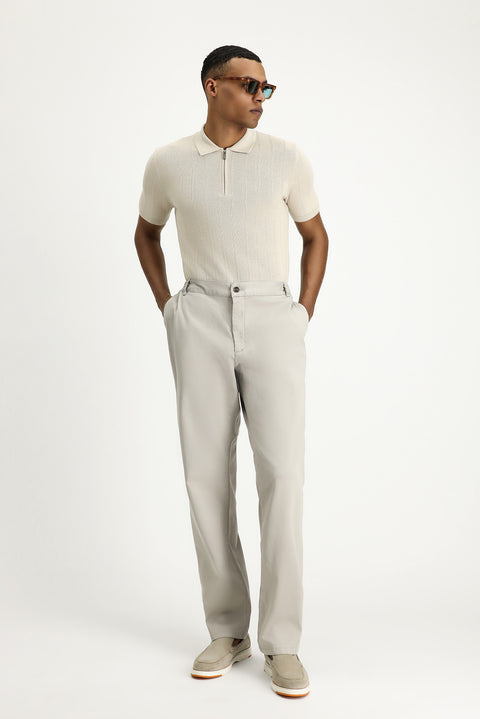 Light Mink Slim Fit Skinny Elastic Waist Stretchy Trousers