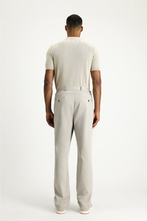 Light Mink Relaxed Fit Elasticated Waist Stretch Trousers