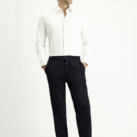 Light Blue Slim Fit Narrow Cut Elasticated Waist Drawstring Stretchy Jogger Pants