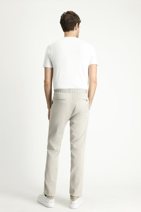 Stone Slim Fit Narrow Cut Elasticated Waist Drawstring Lycra Jogger Pants