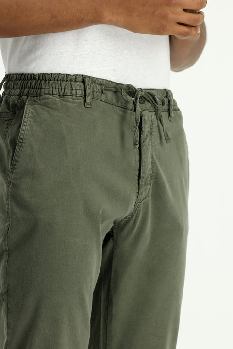 Asker Haki Regular Fit Standart Kesim Beli Lastikli İpli Likralı Jogger Pantolon