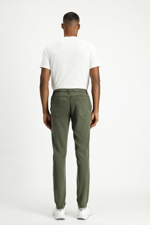 Asker Haki Regular Fit Standart Kesim Beli Lastikli İpli Likralı Jogger Pantolon