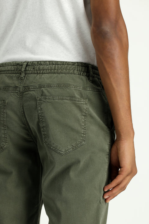 Asker Haki Regular Fit Standart Kesim Beli Lastikli İpli Likralı Jogger Pantolon