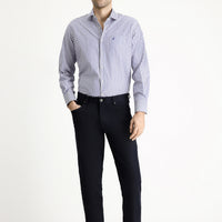 Dark Navy Blue Slim Fit Stretch Canvas / Chino Trousers
