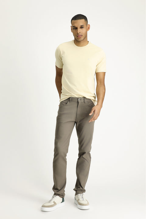 Medium Mink Slim Fit Stretch Canvas / Chino Trousers