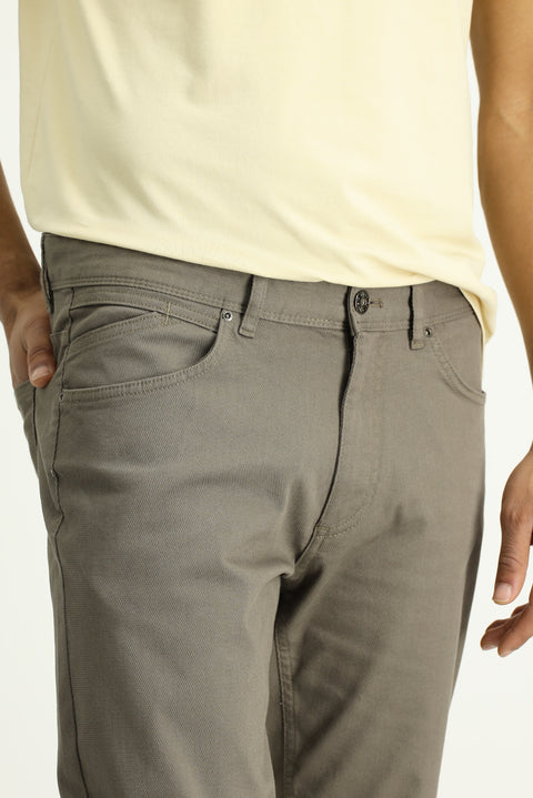 Medium Mink Slim Fit Stretch Canvas / Chino Trousers