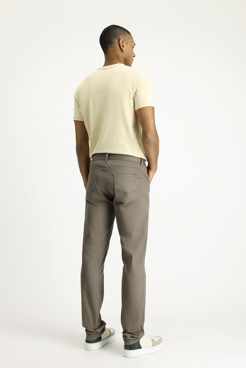 Medium Mink Slim Fit Stretch Canvas / Chino Trousers