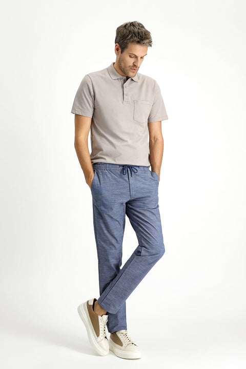 Dark Aviator Relaxed Fit Elasticated Waist Drawstring Patterned Lycra Jogger Pants