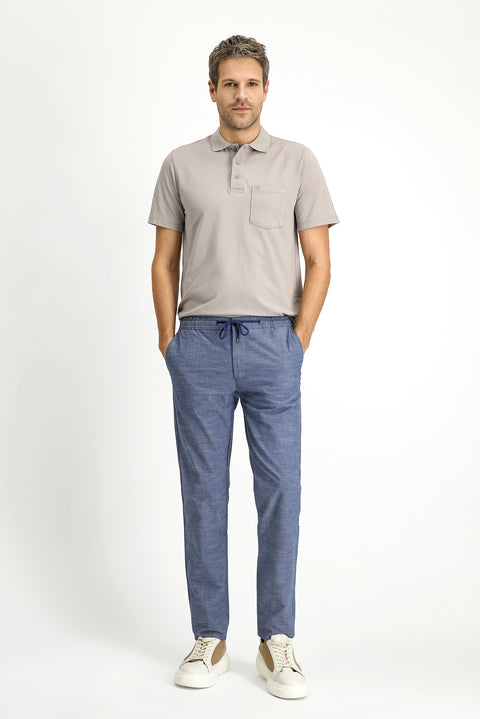 Dark Aviator Relaxed Fit Elasticated Waist Drawstring Patterned Lycra Jogger Pants