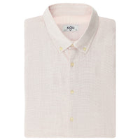 Pink Plus Size Long Sleeve Patterned Cotton Button-Down Collar Shirt