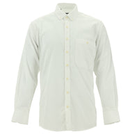 White Long Sleeve Regular Fit Oxford Cotton Button-Down Shirt