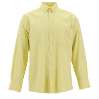 Light Yellow Long Sleeve Regular Fit Oxford Cotton Button-Down Shirt