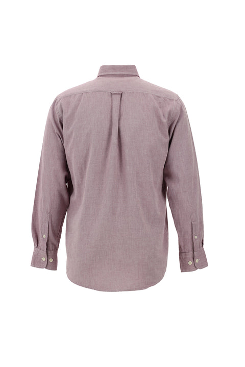 Light Purple Long Sleeve Regular Fit Oxford Cotton Button-Down Shirt