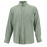 Dark Green Long Sleeve Regular Fit Oxford Cotton Button-Down Shirt