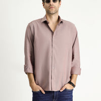 Light Burgundy Long Sleeve Regular Fit Sport Cotton Shirt