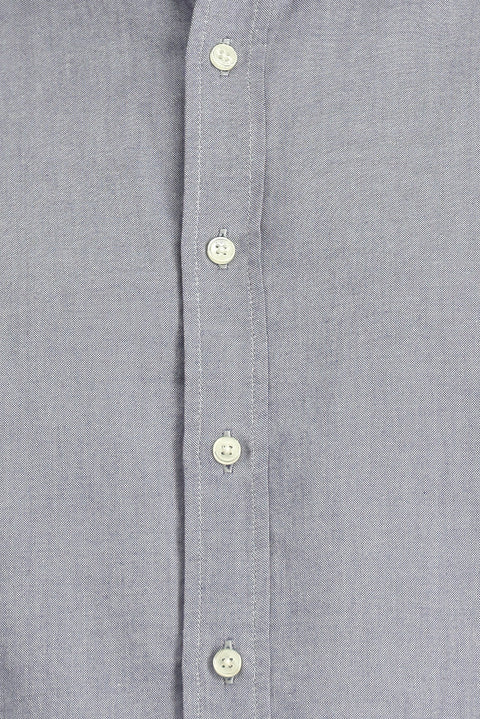 Medium Navy Long Sleeve Regular Fit Button-Down Collar Oxford Cotton Shirt
