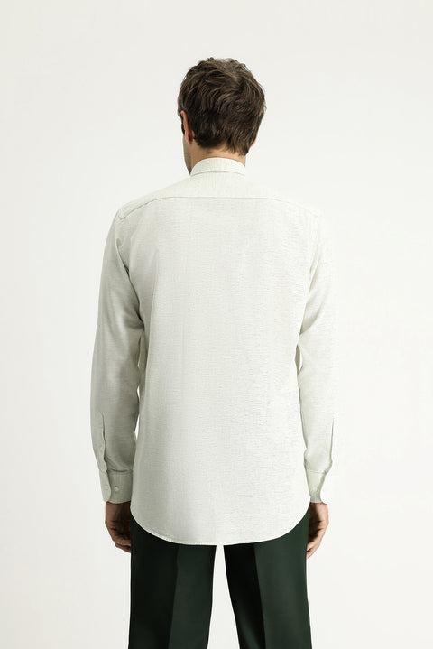 Light Green Long Sleeve Regular Fit Patterned Sporty Cotton Button-Down Collar Shirt