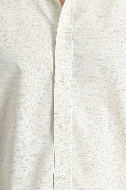 Light Mink Long Sleeve Regular Fit Patterned Sporty Cotton Button-Down Collar Shirt
