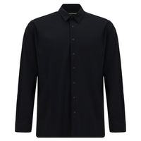 Dark Navy Techno-Line Long Sleeve Regular Fit Lycra Button-Down Shirt