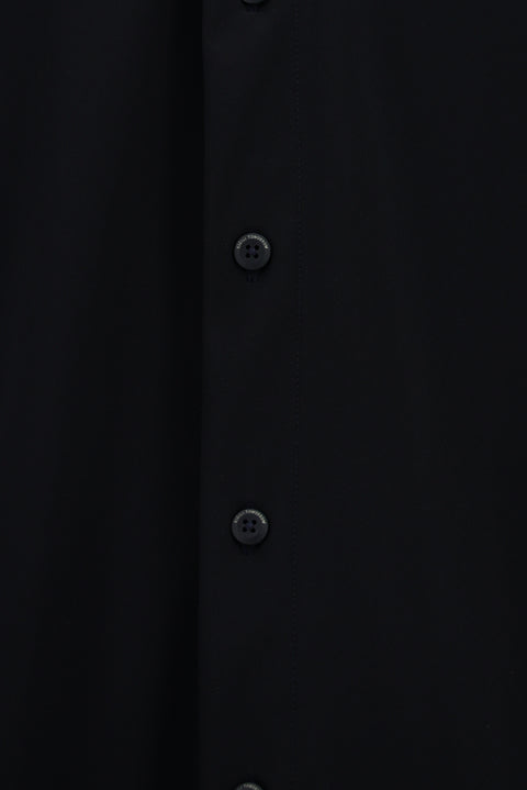 Dark Navy Techno-Line Long Sleeve Regular Fit Lycra Button-Down Shirt