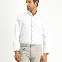 White Long Sleeve Regular Fit Oxford Cotton Easy Iron Shirt