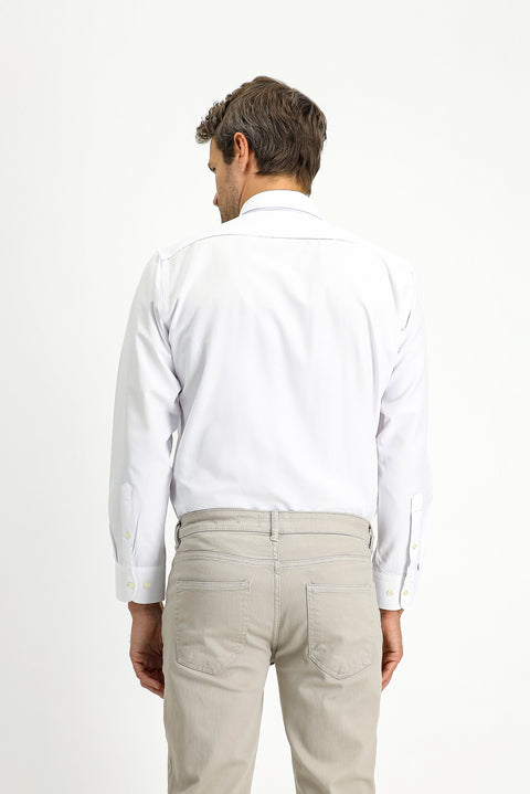 White Long Sleeve Regular Fit Oxford Cotton Easy Iron Shirt