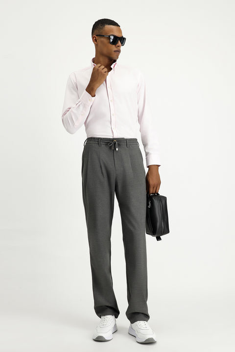 Dusty Pink Long Sleeve Regular Fit Oxford Cotton Easy-Iron Shirt
