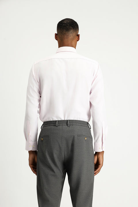 Dusty Pink Long Sleeve Regular Fit Oxford Cotton Easy-Iron Shirt