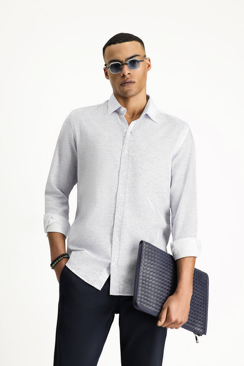 Blue Long Sleeve Slim Fit Patterned Sport Cotton Shirt