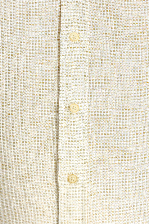 Dark Beige Long Sleeve Slim Fit Patterned Sport Cotton Shirt