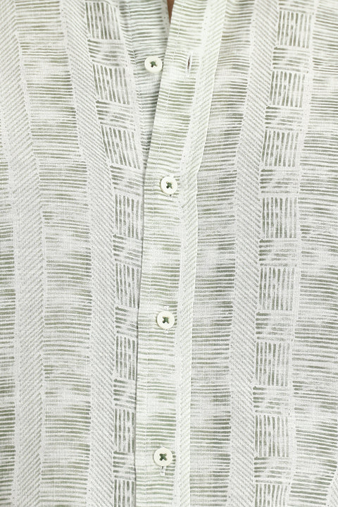 Light Khaki Long Sleeve Slim Fit Narrow Cut Shirt
