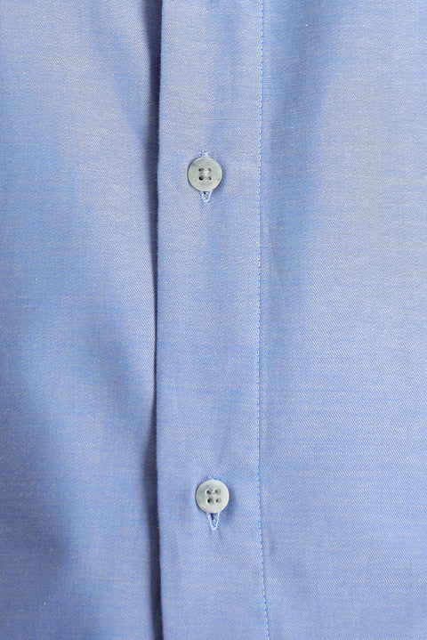 Dark Blue Long Sleeve Slim Fit Narrow Cut Sport Cotton Shirt