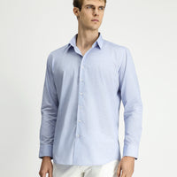 Light Grey Long Sleeve Slim Fit Classic Cotton Shirt