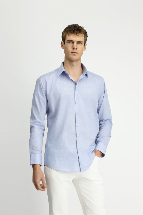 Light Grey Long Sleeve Slim Fit Classic Cotton Shirt