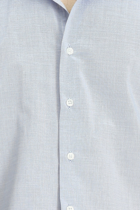 Light Grey Long Sleeve Slim Fit Classic Cotton Shirt