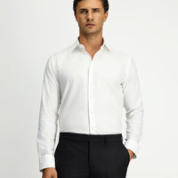 White Long Sleeve Slim Fit Classic Cotton Shirt