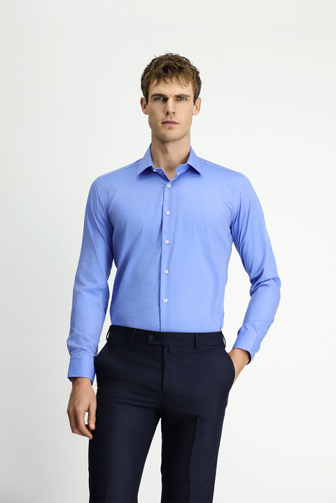 Sky Blue Long Sleeve Slim Fit Classic Cotton Shirt